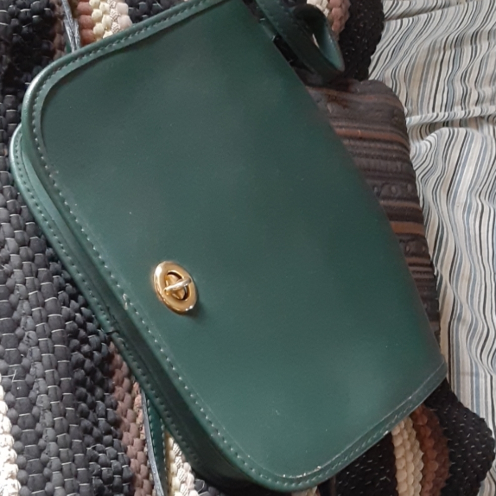 Vintage Dark Teal Leather Purse
